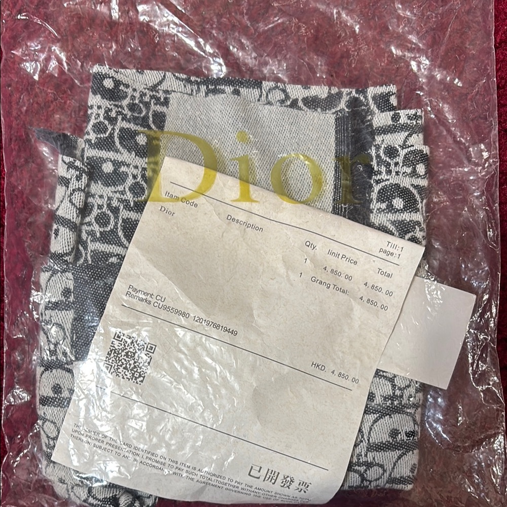 NEW! Dior Black and White Monogram Scarf